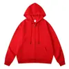 Sudadera tipo cárdigan con capucha y cremallera, peso pesado, para primavera y otoño, color liso, versátil, corte holgado, top unisex, manga larga, al por mayor