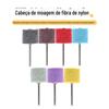 Cabeça de moagem de fibra de nylon diâmetro da haste de 3 mm roda de escova de aço 24 mm cabeça de moagem elétrica mini com cabo roda de não tecido para vegetais e melão