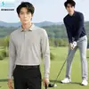 Camisa Polo para hombre, casual, deportiva, de manga larga, T-shirt Sorona, para negocios, para ir al trabajo, con cuello, transpirable, top Polo para hombre