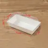 Caixa de Sanduíche Neve Mei Niang Flocos de Carne Beckham Papel Transparente Caixa de Plástico Confeitaria Bolo Pão Embalagem Caixa Atacado