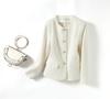 Cardigan Top Chaqueta Corta Elegante Estilo Pequeño Fragante de Cuello Redondo de Botón Único para Mujer Otoño e Invierno 2024 de Corea del Sur