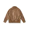 2025 Nuevo Estilo Maillard Retro Americano Pirata Chaqueta de Cuero para Hombre Corta de Motocicleta Cuero Suave Desgastado con Aceite y Cera
