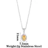 Collar Colgante de Acero Inoxidable Estilo Retro Lujo Ligero Girasol Circonia Cadena para Clavícula Cuadrado Ovalado Piedras Preciosas Multicolor para Mujer