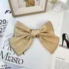 Pinza para el Cabello de Estilo Coreano Celebridad de Internet Estilo Elegante Satén Lazo Grande Pinza Superior Pinza Trasera Pinza de Primavera Princesa de Escape para Mujeres