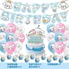 Decoración para Fiesta Temática Perro de Jade Sanrio Transfronteriza Bandera de Cumpleaños Infantil Inserto para Pastel Set de Globos