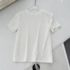 Novo estilo coreano preguiçoso estilo versátil emagrecimento solto casual forrado de lã lã espessada escovado manga curta camiseta para mulheres 3247