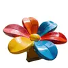 Flores de Fibra de Vidrio Patchwork de Siete Colores Adornos de Paisajismo para Centros Comerciales Escultura de Exhibición de Arte Espacio para Fotos de Celebridades de Internet