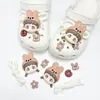 Acessórios de decoração de sapatos DIY para Crocs, fivelas decorativas fofas de pelúcia 3D de desenhos animados, leão e gato do zoológico para a superfície do sapato