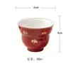 Miyanlang Oro Rojo Estampado Carácter de Fortuna Cerámica Calabaza Doméstica Taza de Té Taza de Cata de Té de Gama Alta Taza Individual Juego de Té Kung Fu Taza de la Fortuna