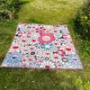 Manta de Línea Personalizada, Manta de Camping, Alfombra, Manta de Picnic, Manta de Sofá, Manta Multifuncional Estilo Étnico Bohemio