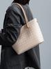 Bolsa de Mujer Más Vendida en Transmisión en Vivo, Simple y Versátil, Sensación de Alta Gama, Bolso Tejido a Mano, Bolso Tote de Hombro para Viaje de Cuero Genuino para Mujer