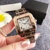 Reloj de Moda Digital Cuadrado Santos Ultradelgado Resistente al Agua Cronógrafo Romano de Tres Ojos Cuarzo Reloj Impermeable para Pareja