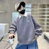 Ropa para Niños Sudadera de Otoño para Niños Otoño e Invierno 2026 Nueva Camisa Polo con Cuello Campana para Niños Mayores Temporada de Primavera