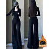 Top base branca com gola U, camiseta de manga longa slim fit para mulheres, estilo coreano de outono, justa e leve