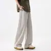 Ropa de Hombre Shanggu 2026 Primavera/Verano Delgados Transpirables Frescos Lyocell Lino Pantalones Casuales para Hombre Holgados de Pierna Recta