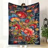 Venta Directa de Fábrica Manta Artística Vintage Transfronteriza con Patrones Florales Pintados Manta para Sofá Manta de Franela