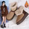 Botas de algodón de caña corta de dos usos 2026 hebilla de cuero de invierno suela gruesa con terciopelo cálidas botas cortas botas de nieve moda para mujer abatibles
