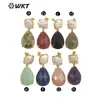 WT-E696 Pendientes Medianos de Estilo de la Corte China con Piedras de Colores y Perla de Agua Dulce para Mujer, Pendientes para el Viaje Diario
