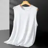 Chaleco de chándal para hombre, moderno, de punto, nueva moda, urbano, moderno, chaleco de verano, simple, estándar, color liso, artístico, cuello redondo