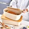 Caixa para torrada com tábua de bambu, torrada, baguete, caixa de armazenamento para doces, caixa de armazenamento plástica para exterior, vendas diretas da fábrica