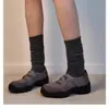 Versión de Piel de Oveja ~ Zapatos Mary Jane Retro con Velcro y Puntera Redonda para Mujer, Planos de Boca Baja con Tacón Grueso, Zapatos Deportivos Casuales de Suela Gruesa