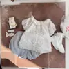 Traje de Verano Fino de Manga Corta para Niña, Camiseta Floral para Bebé Niña, Conjunto de Dos Piezas de Algodón Puro Clase A para Niña, Ropa Infantil Súper Linda