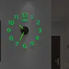 Relógio de Parede Criativo Luminoso DIY Sem Furos para Sala de Estar Uso Doméstico Moderno Simples Montado na Parede Relógio Silencioso