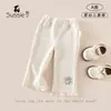 Pantalones para Niña 2026 Primavera y Otoño Elegante Estilo Nuevo Informal Ropa Exterior Pantalones Largos para Bebés y Niños Pequeños con Dobladillo de Encaje para Bebés Niñas