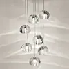 Sala de Estar de Techo Alto Duplex Lámpara de Araña Creativa y Única para Escaleras Iluminación de Comedor de Villa Lámpara de Araña Larga para Escaleras Loft Nórdico