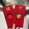 Adesivos de Telefone de Ouro Puro 999 para o Festival da Primavera, Artesanato em Metal de Envelope Vermelho de Alta Qualidade, Presentes para Reunião Anual