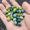 Ágata Azul Pavo Real Cuentas Redondas Cuentas Sueltas de Jade Cuentas de Combinación de Colores Ágata Azul Verde Oliva Pulsera Joyería Accesorios Cuentas Venta al por Mayor