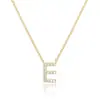 Colar Pingente Versátil Europeu e Americano com 26 Letras Cravejado com Diamantes, Banhado a Cobre com 14K, Corrente para Clavícula, Acessório Moderno e Simples para Mulheres