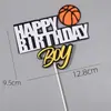 Bandeirinha e Topper de Bolo, Aro de Basquete Slam Dunk, Decoração de Mesa de Sobremesa com Tema de Basquete, Decoração para Assar Bolo
