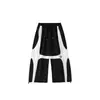 Conjunto de Chaleco y Pantalones Anchos de Bloques de Color Blanco y Negro Estilo Coreano para Niñas de Jazz Dance, Atuendo de Verano para Performance Callejera de Chicas de Jazz