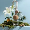 Frasco Vazio de Perfume para Carro Estilo Japonês Minimalista Pingente de Madeira Garrafa de Vidro Transparente Óleo Essencial Decoração de Retrovisor de Carro Atacado