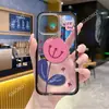 Ins Japonês e Coreano Tulipa Rosa Adequado para Apple 16Pro Capa de Celular para Meninas Iphone17 Capa Protetora de Acrílico