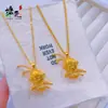 Novo Estilo Colar com Pingente Preto de Wukong, Ouro Areia Personalidade Cor Dominante que Retém a Cor Totalmente Diamantado Estilo Quente Pingente de Wukong