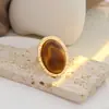 Joyería Transfronteriza Europea y Americana, Anillo Abierto Cuadrado de Piedra Preciosa Degradada Estilo Vintage, Anillo de Ojo de Gato con Diseño Ins