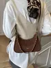 Bolso de Hombro Único Esmaltado de Alta Calidad para Mujer 2025 Otoño/Invierno Nueva Llegada Bolso de Mano Retro de Nicho Bolso Cruzado Simple y de Moda