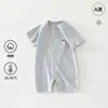 Enterizo Fino de Verano Ropa de Bebé Algodón Puro Clase A Manga Corta Unisex Capa Base para Bebé Pijama Traje para Gatear Ropa de Casa