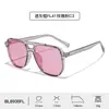 Gafas de Aviador con Doble Puente y Montura Grande Transfronterizas Fl Gafas Anti Luz Azul Bloqueo 480-520Nm con Lentes de PC Rosa