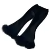 Calças Casuais de Inverno para Meninas, Calças Flares Espessadas com Fleece e Franjas, Versão Coreana da Moda para Crianças