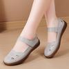 Zapatos Cómodos de Suela Suave y Superficie Suave para Mamá de Primavera y Verano, Zuecos Cerrados Antideslizantes Planos Transpirables Perforados con Sandalias de Velcro