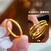 Anillo liso vintage estilo ojo de gato ultra fino bañado en oro, anillo de índice de alto valor de lujo ligero para parejas