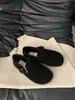 Zapatos Planos de Punta Redonda Estilo Coreano con Hebilla Mate para Mujer 2026 Otoño/Invierno Nuevos Simples Versátiles Felpa Interior Perezosos Birkenstock