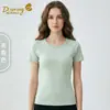 Dança das Borboletas da Primavera Roupa de Yoga Gola Redonda Elástica Manga Curta Respirável Secagem Rápida Camiseta de Corrida Corte Justo Top Esportivo