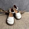 Sandalias Blancas Planas de Verano 2026, Estilo Nuevo, Punta Redonda, Suela Suave, Punta Cerrada con Correa de Velcro para Mujer