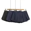 A1034-26 Falda Corta de Mezclilla de Cintura Alta Estilo A Verano, Corte Holgado Adelgazante para Cuerpo Tipo Pera, Falda de Talla Grande que se Ajusta a la Cadera