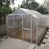 Invernadero de Aleación de Aluminio Invernadero de Jardín Cobertizo para Flores Casa de Cristal para Flores Invernadero con Panel Solar de PC Equipo de Cultivo Blanco Envío Gratis