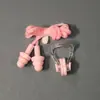 Tampões de Nariz e Ouvido com Corda para Prevenir Perda, Conjunto Impermeável de Silicone Macio de Três Camadas, Suprimentos Universais para Natação para Adultos e Crianças